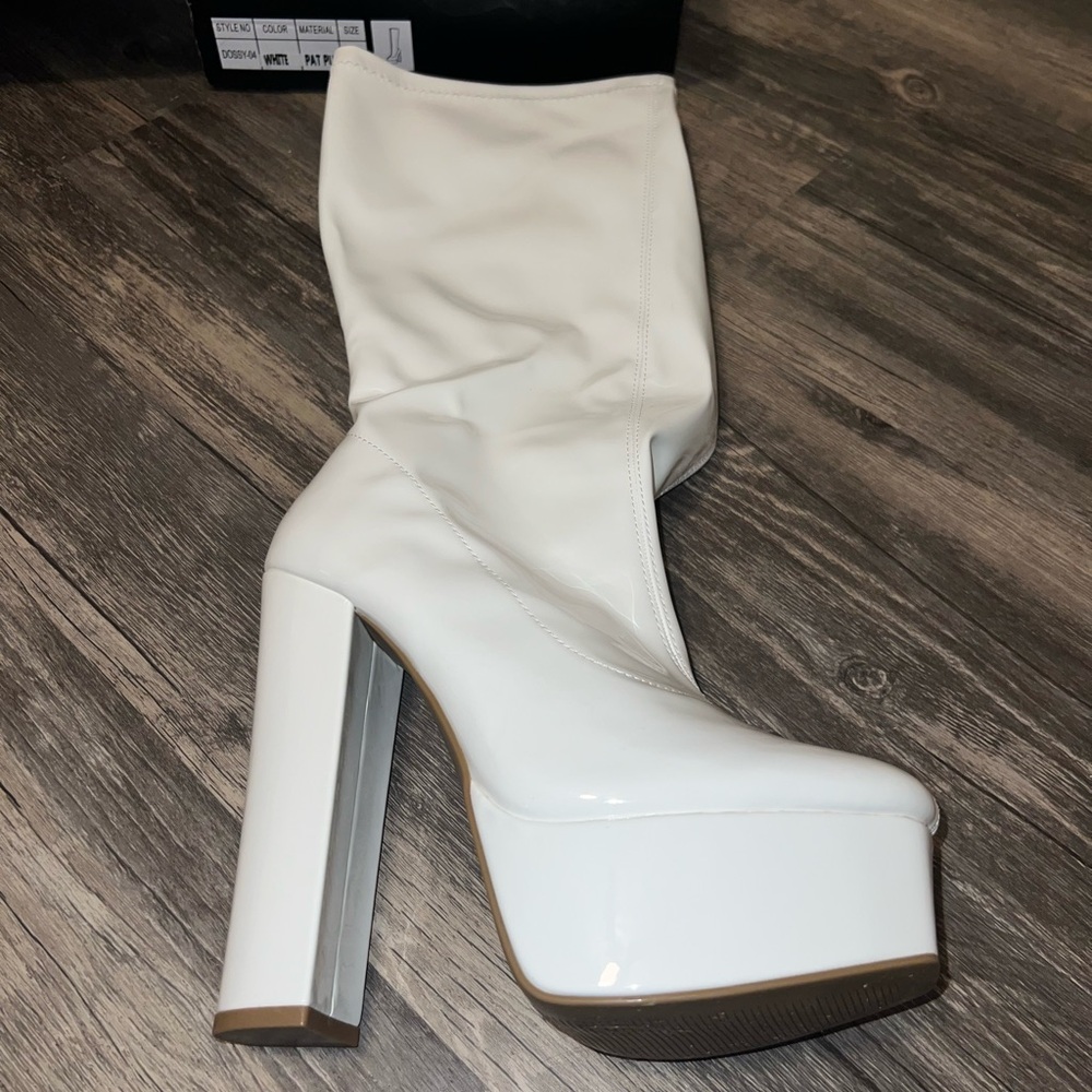 white platform boots